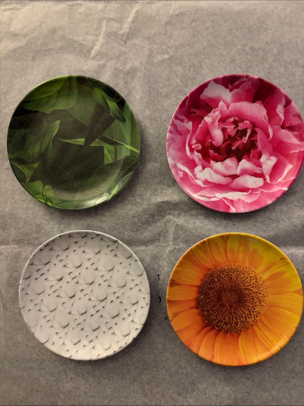 Set of 4 Kate Spade Coasters - Green, Pink, White, Yellow